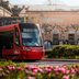 Eine Straßenbahn in Bratislava.