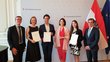 Federal Minister Edtstadler awarded three scholarships for the College of Europe to Austrian students