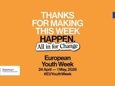 Gelber Hintergrund mit Schriftzug "Thanks for making this week happen"