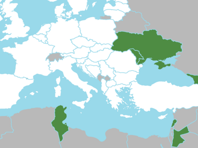 Europakarte, bei der die 8 eTwinning Plus Länder farblich markiert sind