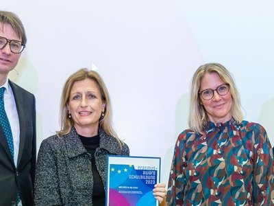 Gruppenfoto Gewinner-Organisation Erasmus+ Award 2023, Schulbereich MS/VBS In der Krim