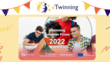 SchülerInnen mit Schriftzug "European eTwinning Prizes"