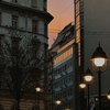 Abendliche Straßenszene in Belgrad.