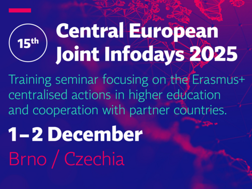 Grafik mit dem Text: "Save the date. Central European Joint Infodays 2025. 1-2 December. Brno"