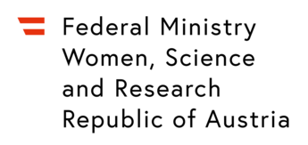 Das Logo des Bundesministerium für Frauen, Wissenschaft und Forschung auf Englisch